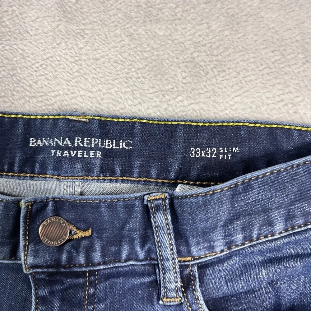 Banana Republic Traveler Jean 33x30* Slim Fit Mens Denim Pants Blue